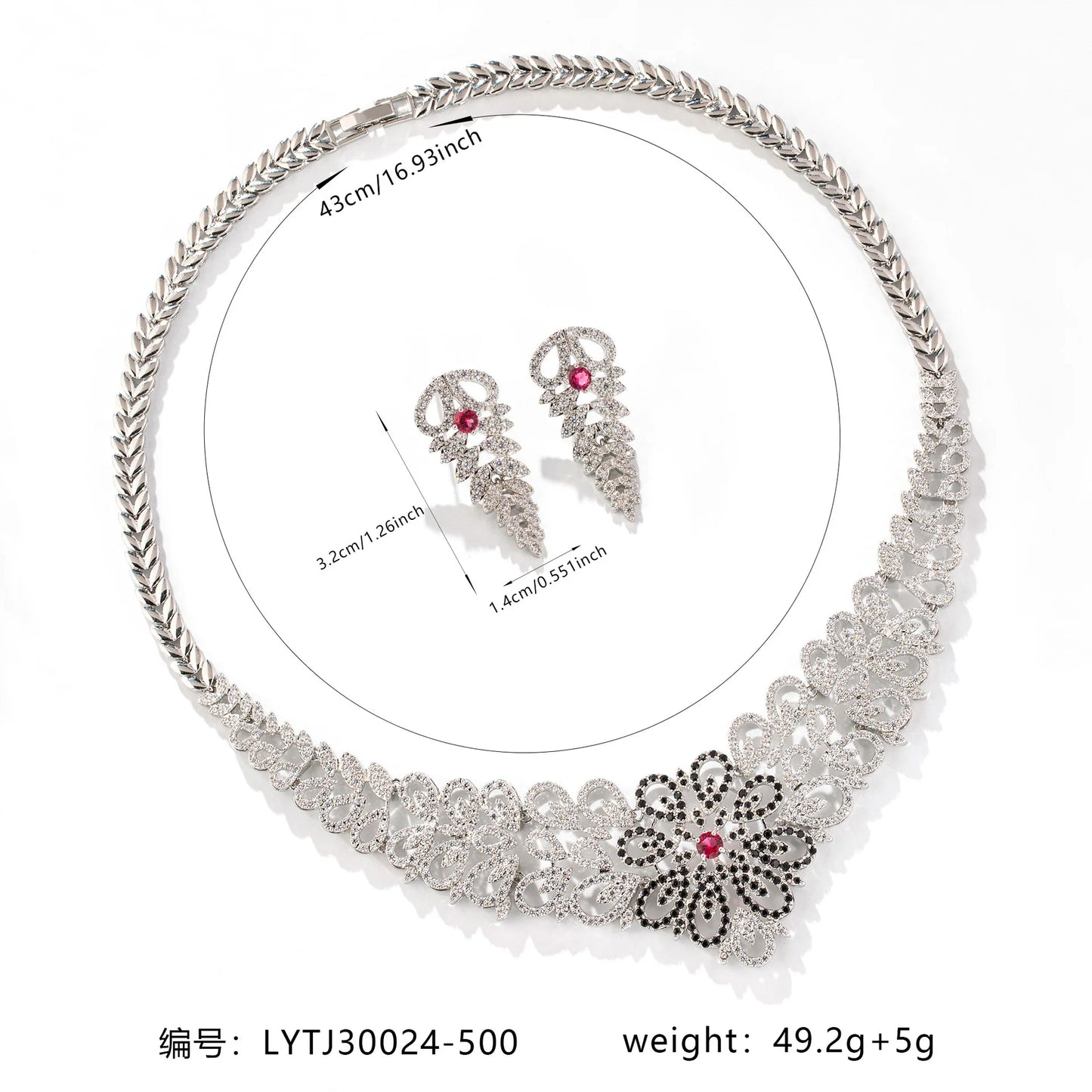 Women's Zircon Necklaces Earrings Jewelry Sets Luxury Banquet Dresses Bridal Wear Accessories