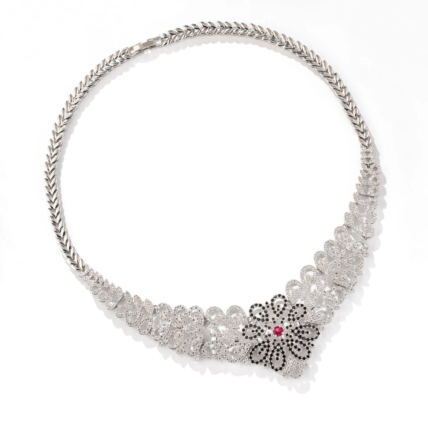 Women's Zircon Necklaces Earrings Jewelry Sets  Luxury Banquet Dresses Bridal Wear Accessories
