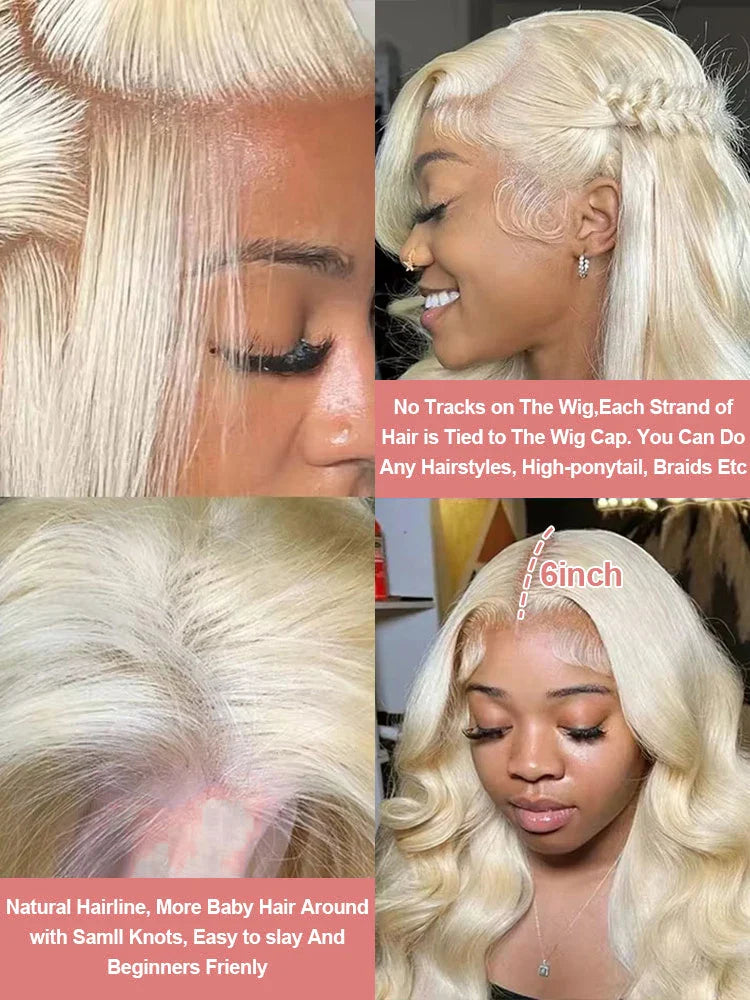 Honey Blonde Body Wave Curly Wigs