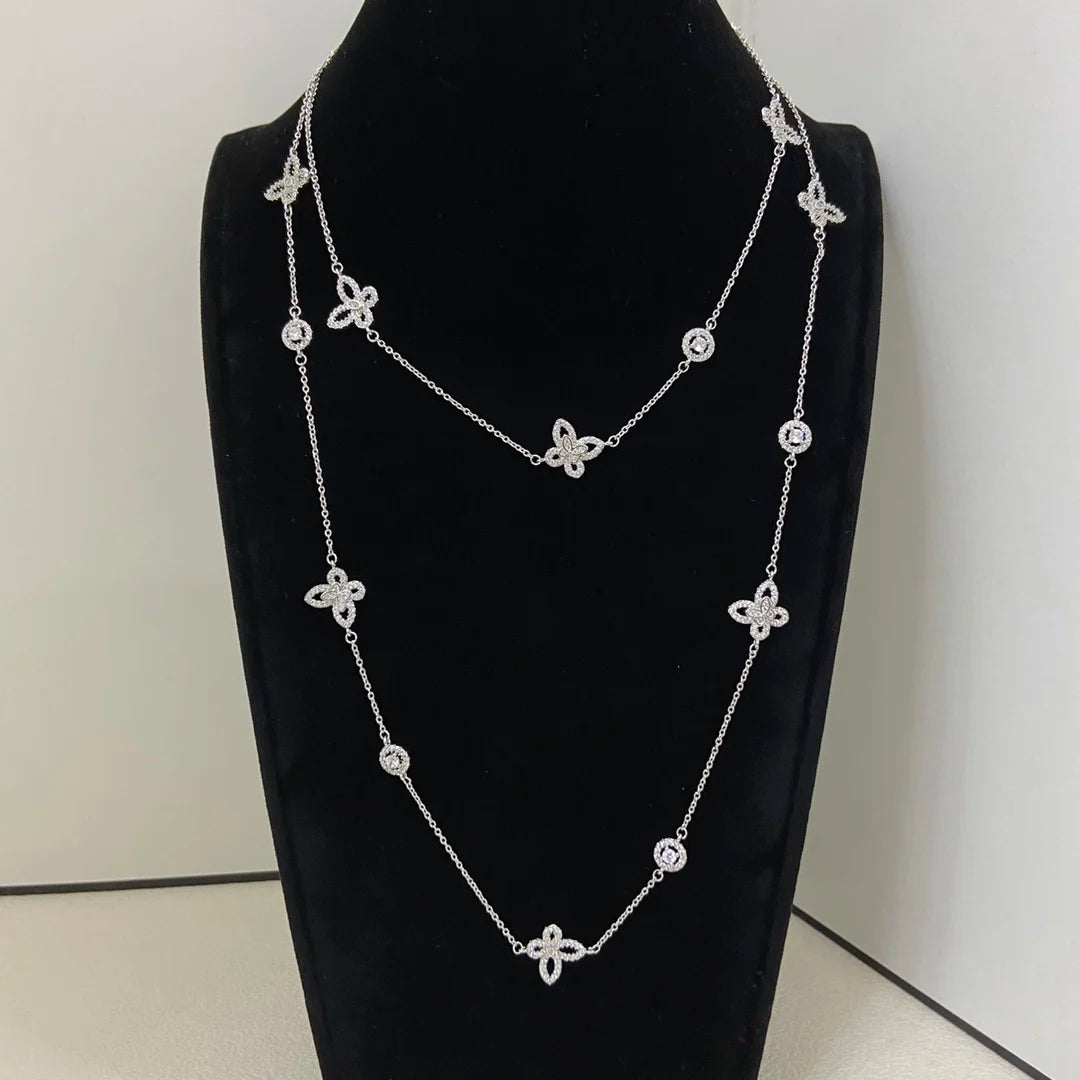 The 925 silver women's jewelry collection includes classic butterfly earrings, butterfly bracelets, and butterfly necklaces.