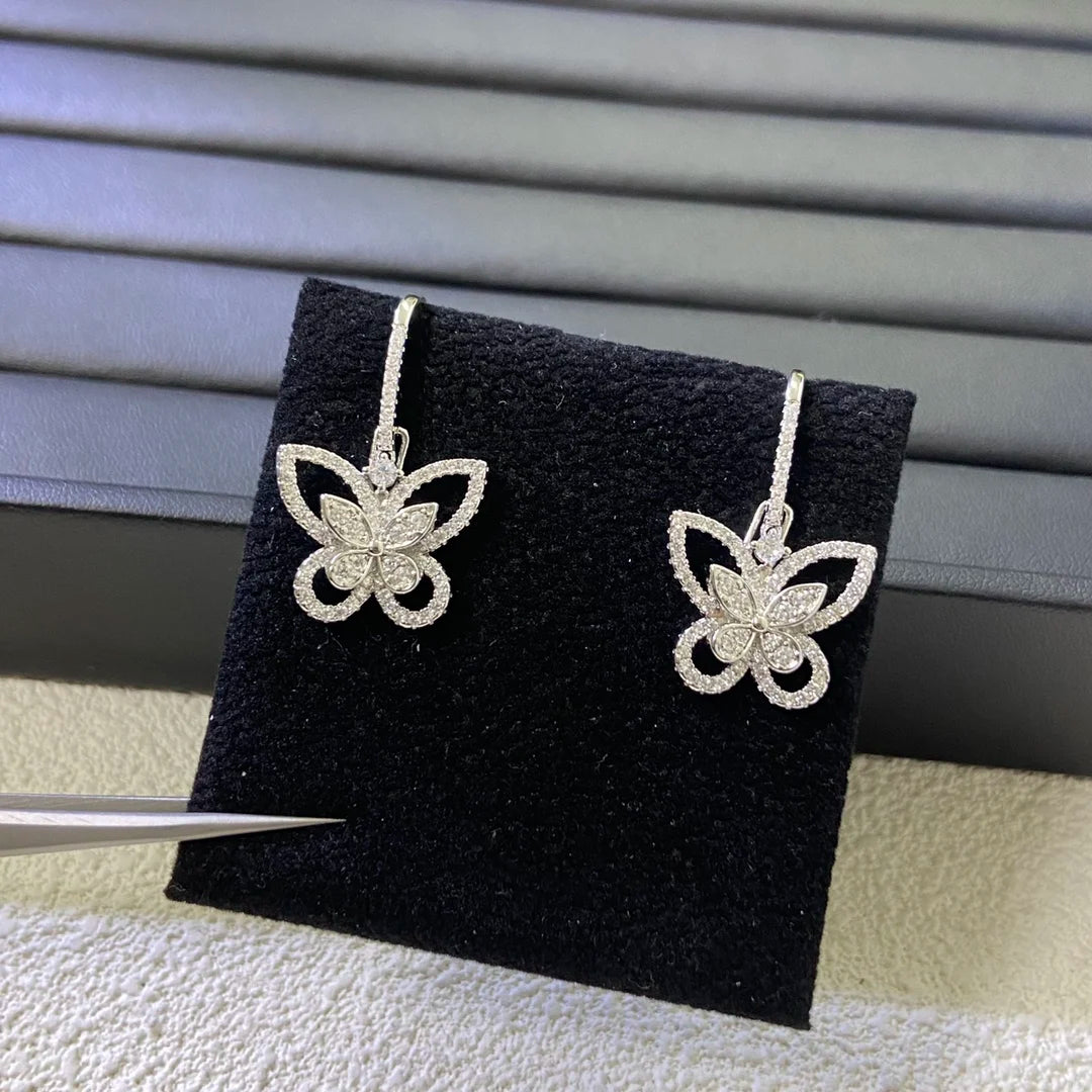 The 925 silver women's jewelry collection includes classic butterfly earrings, butterfly bracelets, and butterfly necklaces.