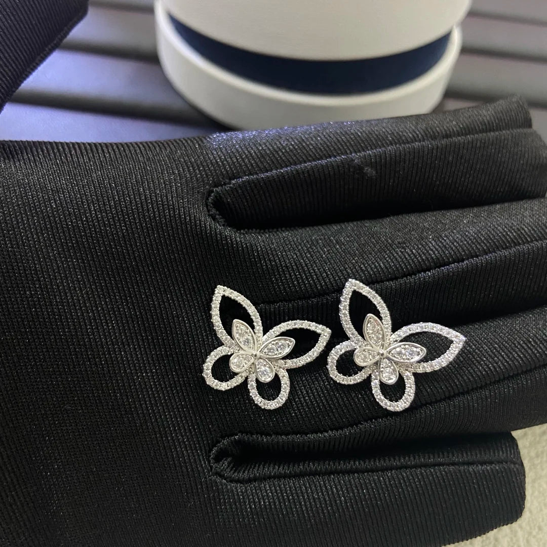 The 925 silver women's jewelry collection includes classic butterfly earrings, butterfly bracelets, and butterfly necklaces.