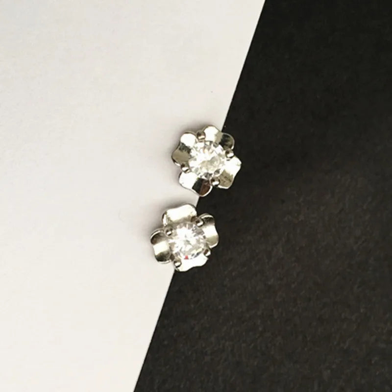 Wedding Jewelry Women Earrings Bijoux Silver-Color Zircon Flower Earrings Heart Fashion Jewelry Earring Boucle d'oreille Brincos